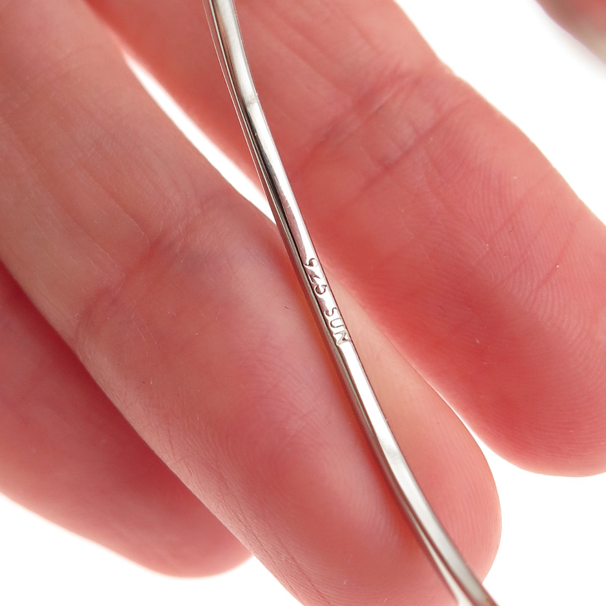 Sun 925 Sterling Silver Real Round-Cut Diamond Large Hoop Earrings