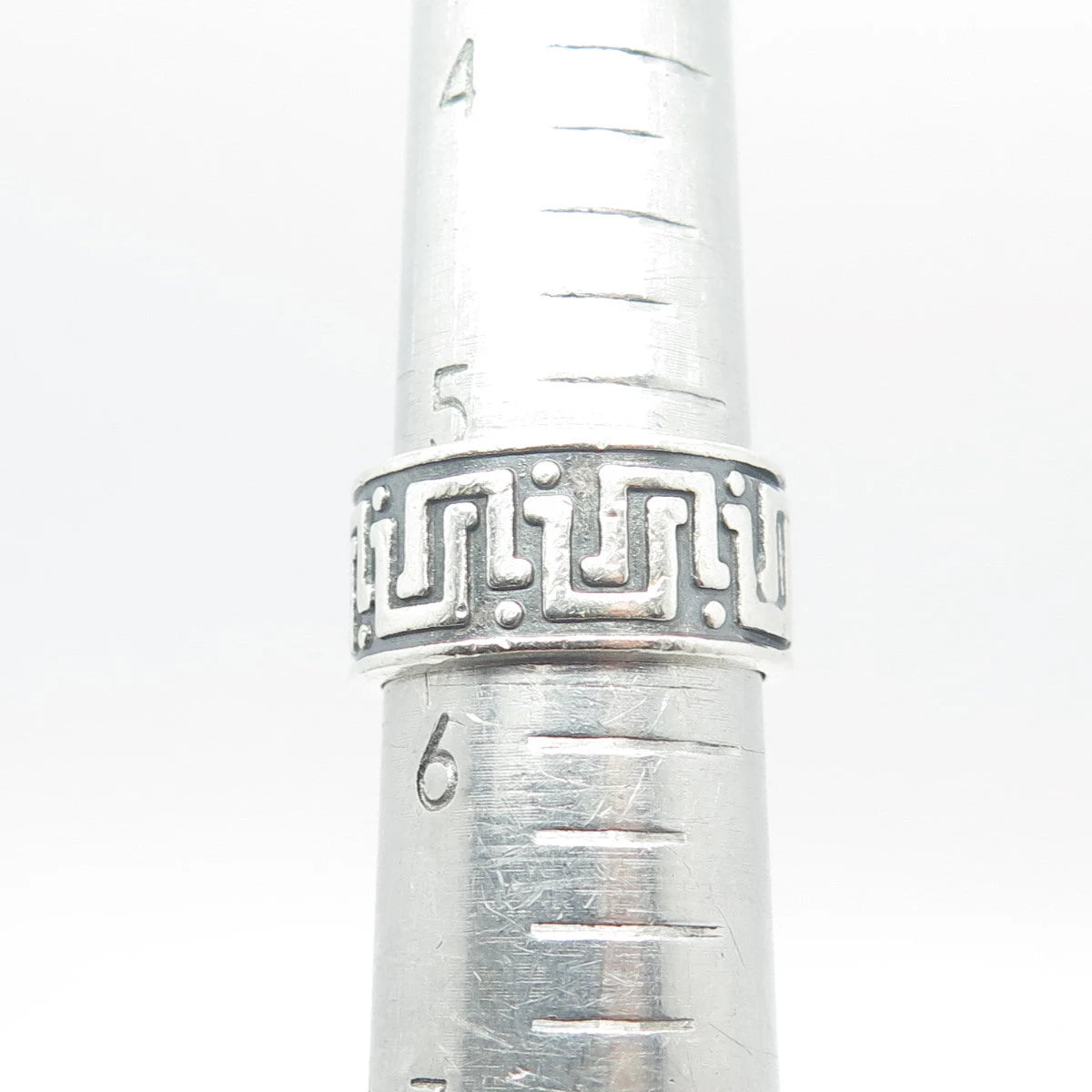 925 Sterling Silver Vintage Mexico Maze Band Ring Size 5.75