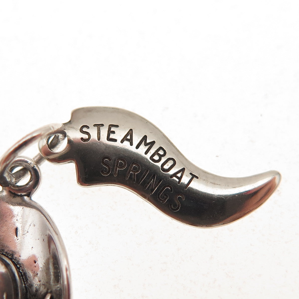 925 Sterling Silver Vintage Steamboat Springs Cowboy Hat Charm Pendant