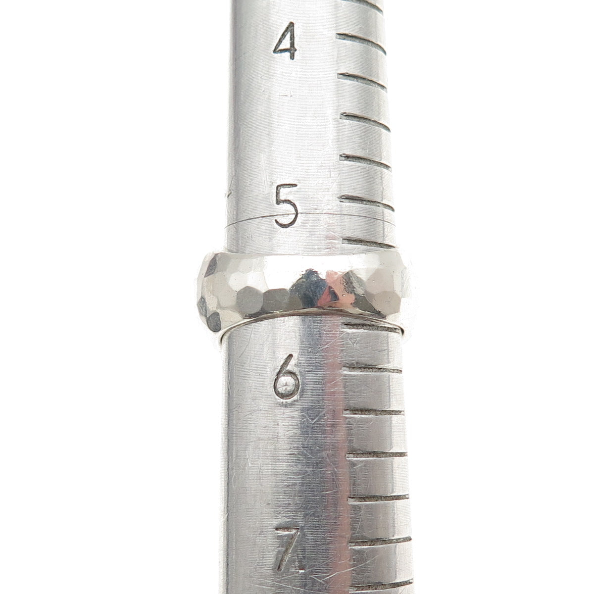 925 Sterling Silver Vintage Mexico Modernist Hammered Ring Size 5.75