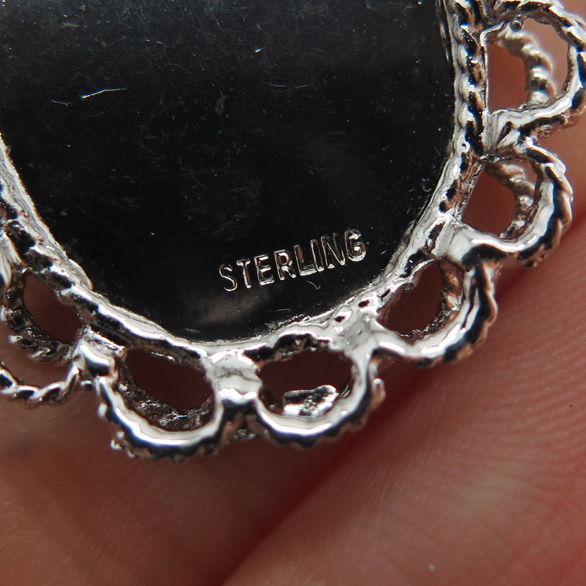 925 Sterling Silver Vintage Pink Rhinestone Las Vegas Nevada Charm Pendant