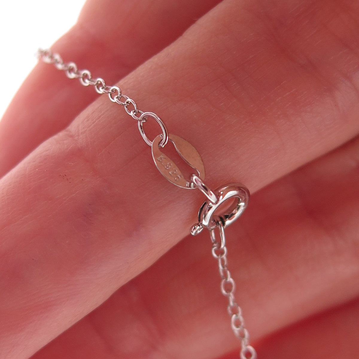 Jane Seymour 925 Sterling Silver Real Diamond Mom Heart Cable Chain Necklace 18"