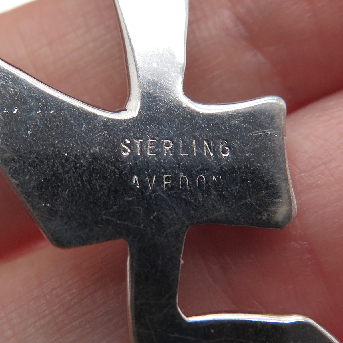 AVEDON 925 Sterling Silver Vintage Letter A Initial Horseshoe Fob Pendant