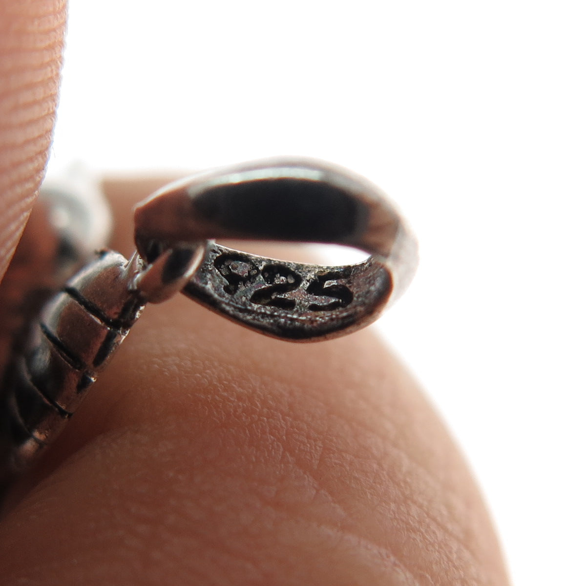 925 Sterling Silver Vintage Hummingbird Oxidized Charm Pendant