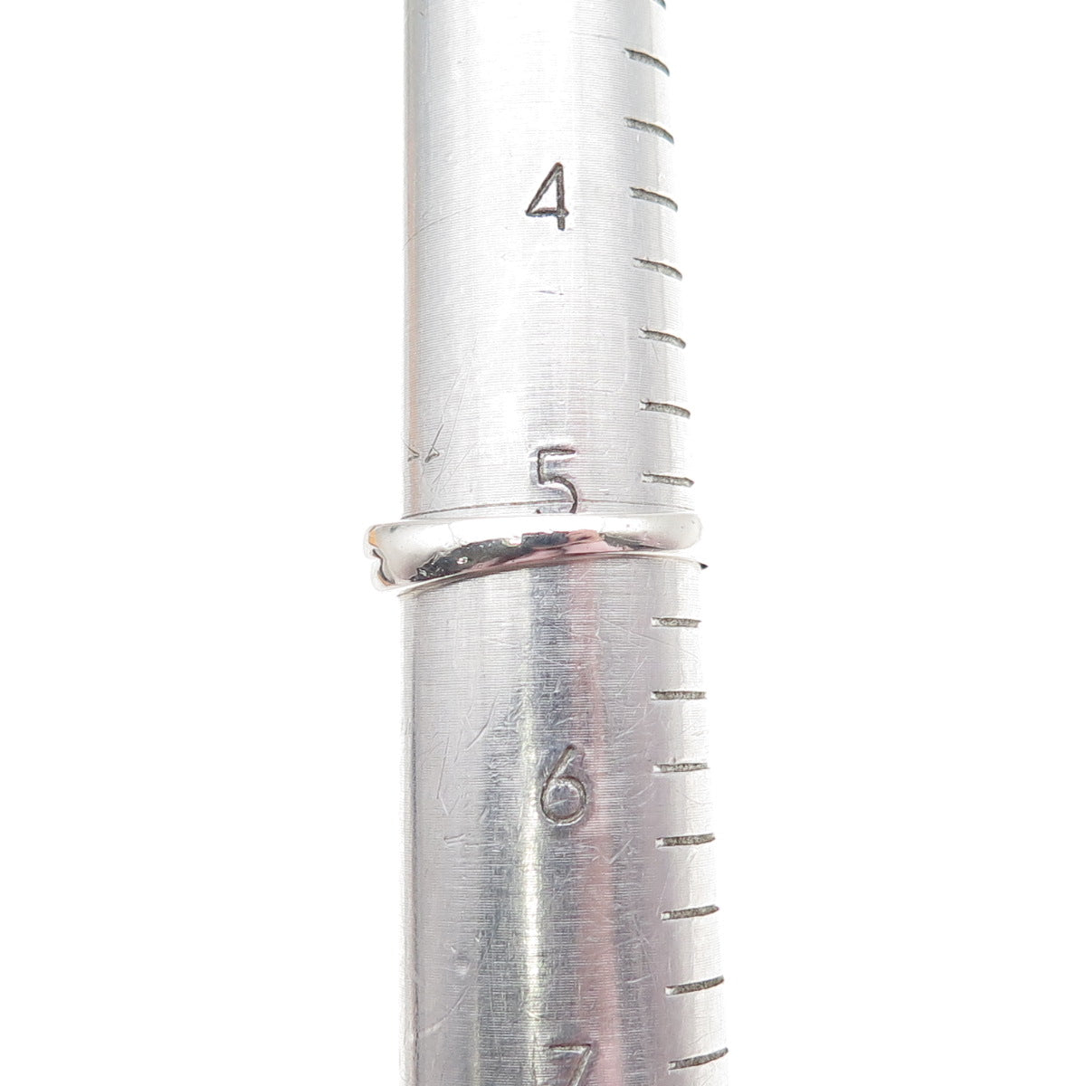 925 Sterling Silver Real Diamond Accent Crisscross Band Ring Size 5.25