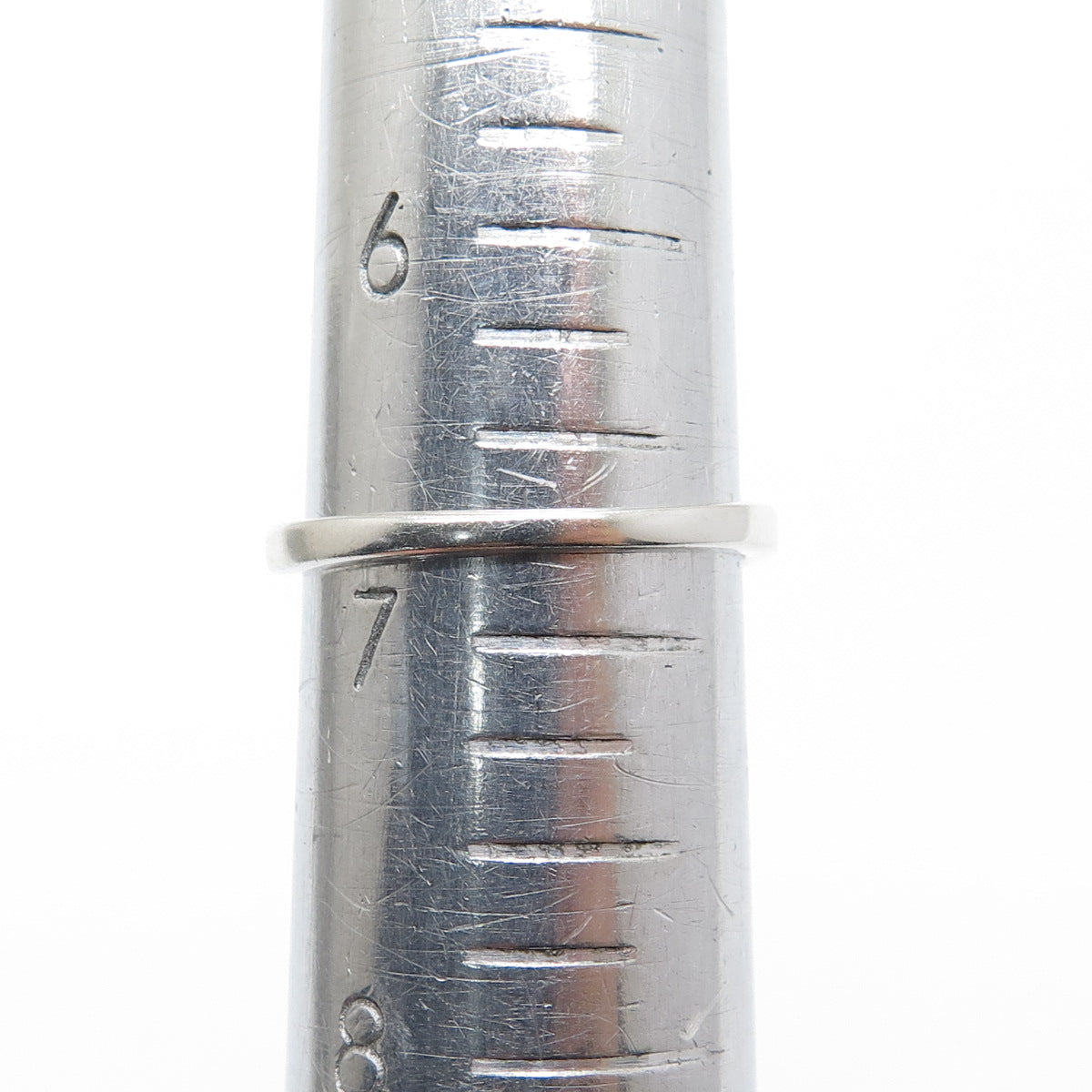 925 Sterling Silver 2-Tone Round-Cut C Z Stackable Engagement Ring Size 6.75