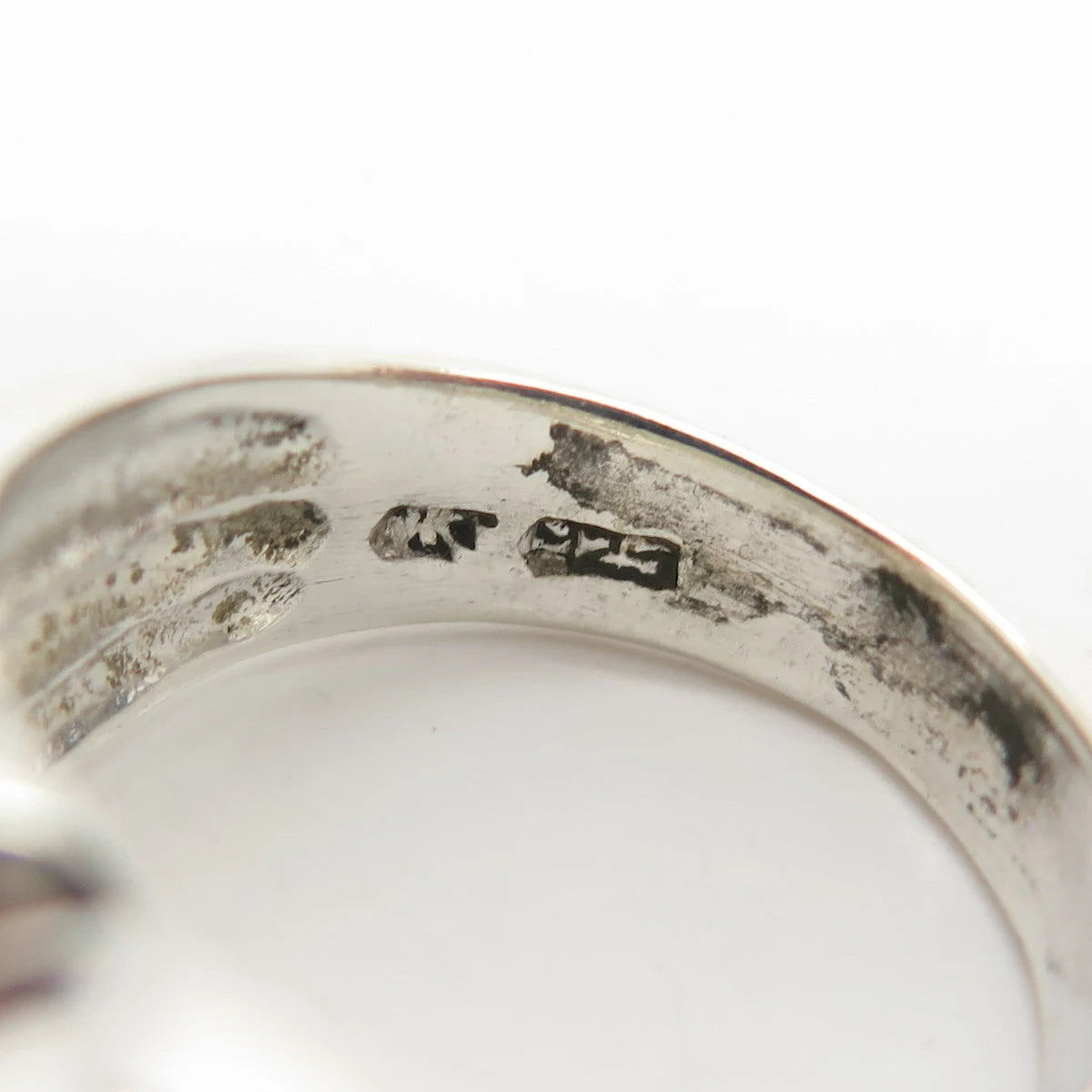 925 Sterling Silver Vintage Ribbed & Wavy Ring Size 9 3/4