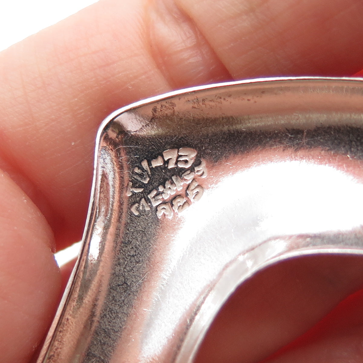 925 Sterling Silver Vintage Mexico Modernist Open Heart Pin Brooch