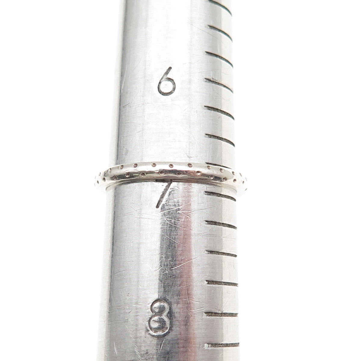 Estelle 925 Sterling Silver Vintage Dotted Stackable Band Ring Size 7