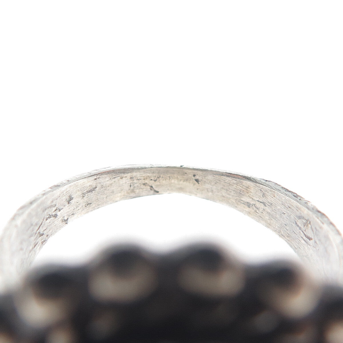Old Pawn 925 Sterling Silver Vintage Turquoise Beaded Sun Oxidized Ring Size 6.5