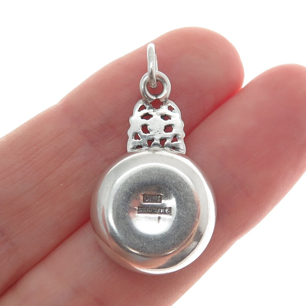 CINI 925 Sterling Silver Antique Art Deco Porringer Charm Pendant