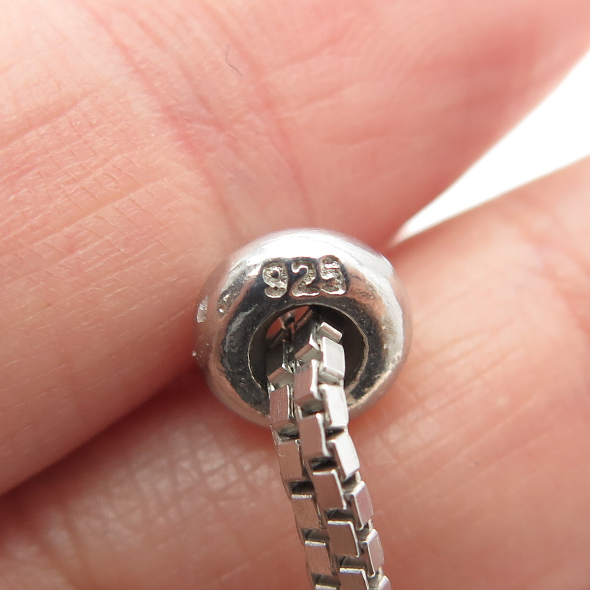 925 Sterling Silver Pave C Z Cross Box Link Bracelet 9.5"