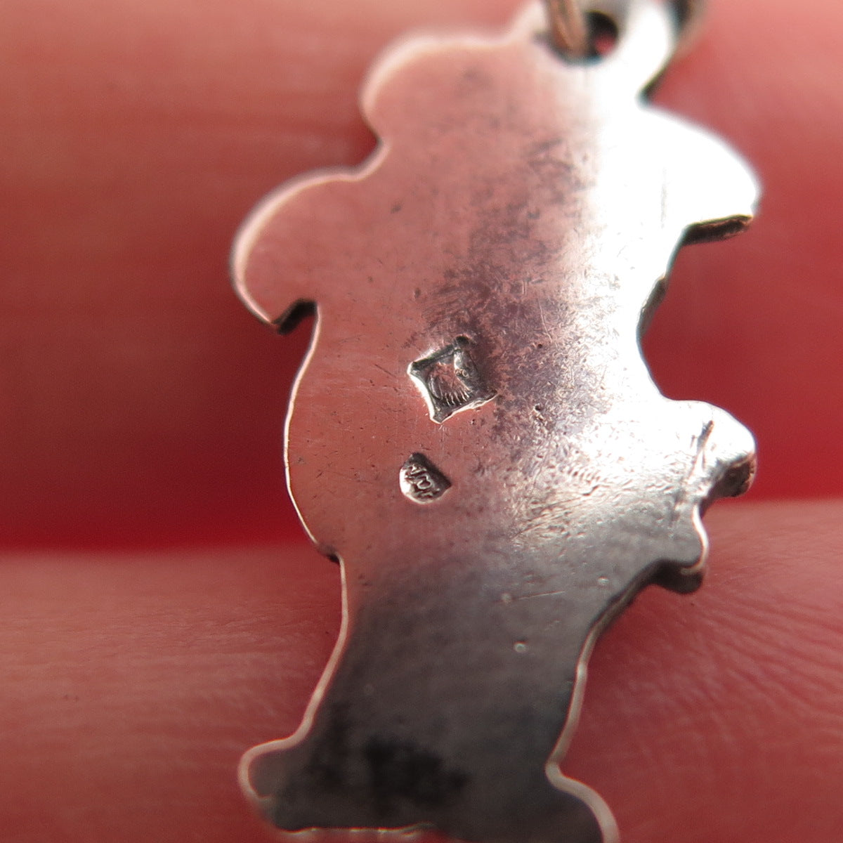 800 Silver Vintage Egypt Puss in Boots Oxidized Charm Pendant