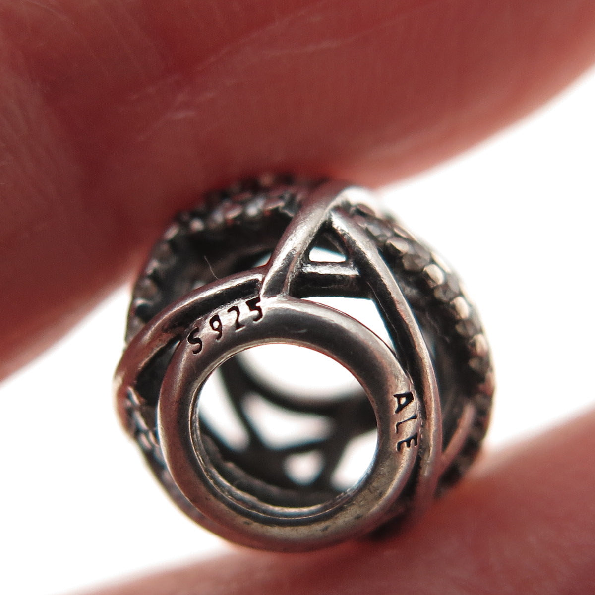 PANDORA 925 Sterling Silver C Z Sparkling Galaxy Slide Bead Charm