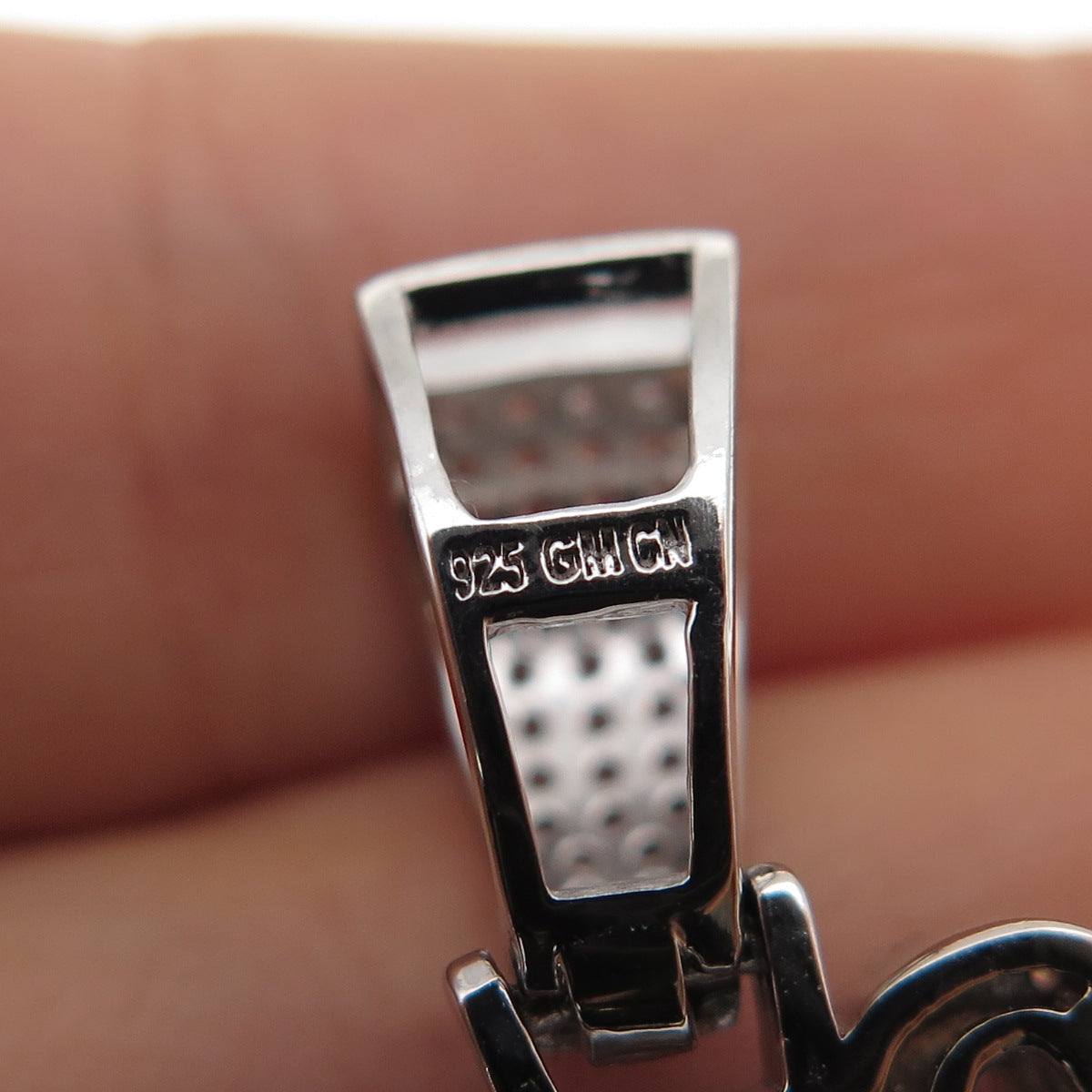 925 Sterling Silver Round-Cut C Z Black Lives Matter Pendant