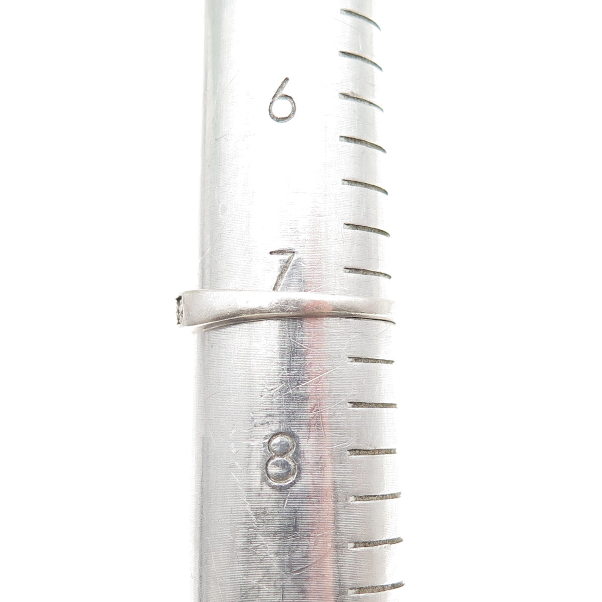 CHUCK CLEMENCY Sterling Silver Real Diamond Half Eternity Band Ring Size 7.25