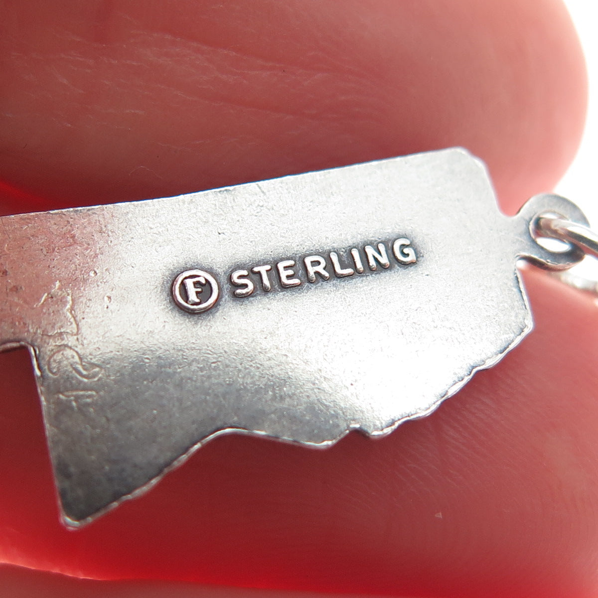 FRENCH & FRANKLIN 925 Sterling Silver Vintage Mississippi Oxidized Mini Pendant