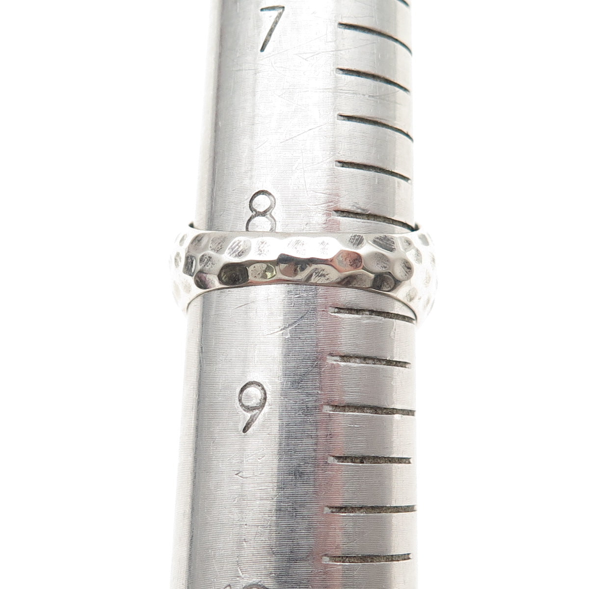 925 Sterling Silver Vintage Real Rhodochrosite Modernist Hammered Ring Size 8.25