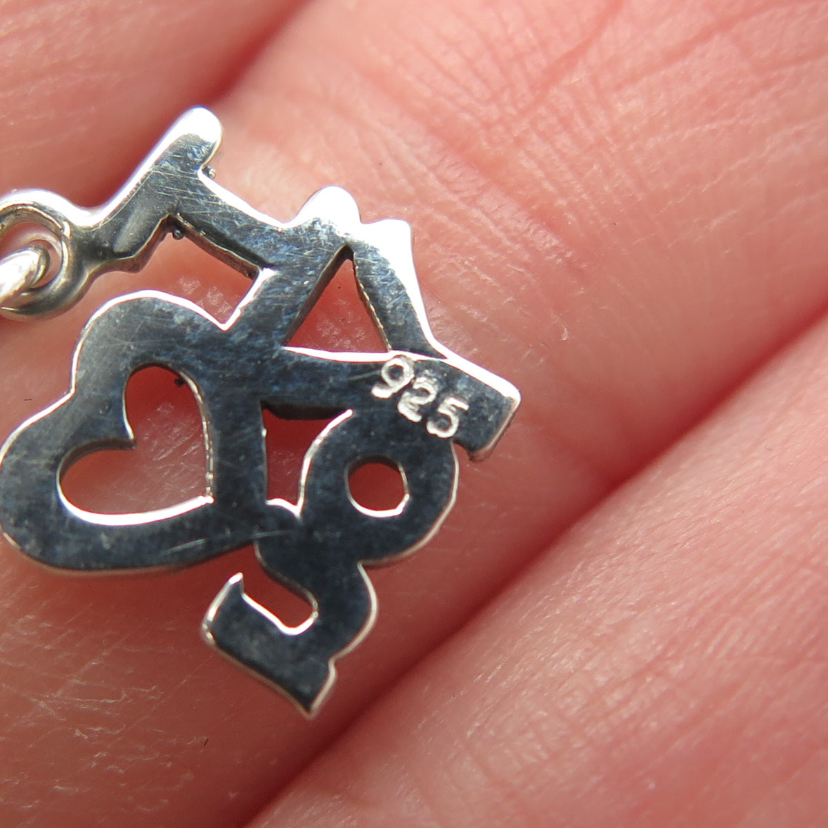 925 Sterling Silver "I Love You" Dangling Earrings