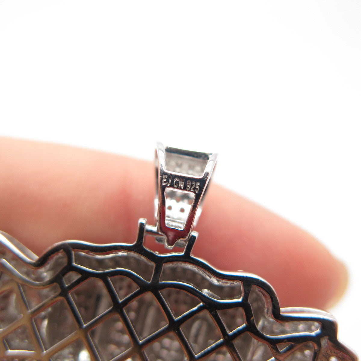 925 Sterling Silver C Z Hand & Money Pendant