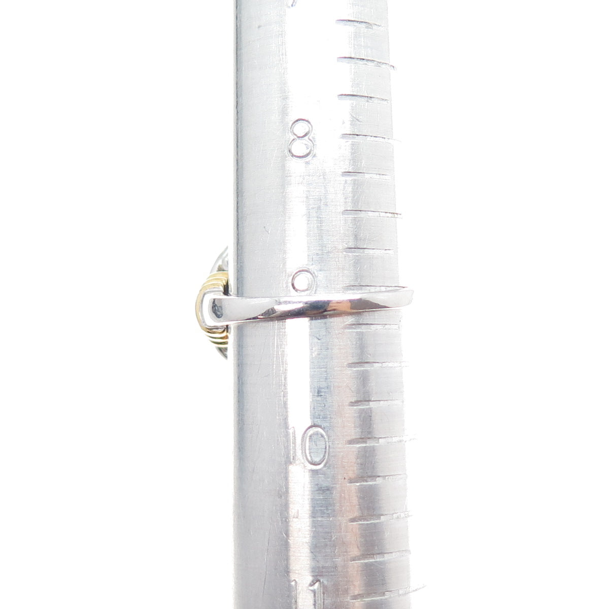 925 Sterling Silver 2-Tone Real Round-Cut Diamond Ring Size 9.25