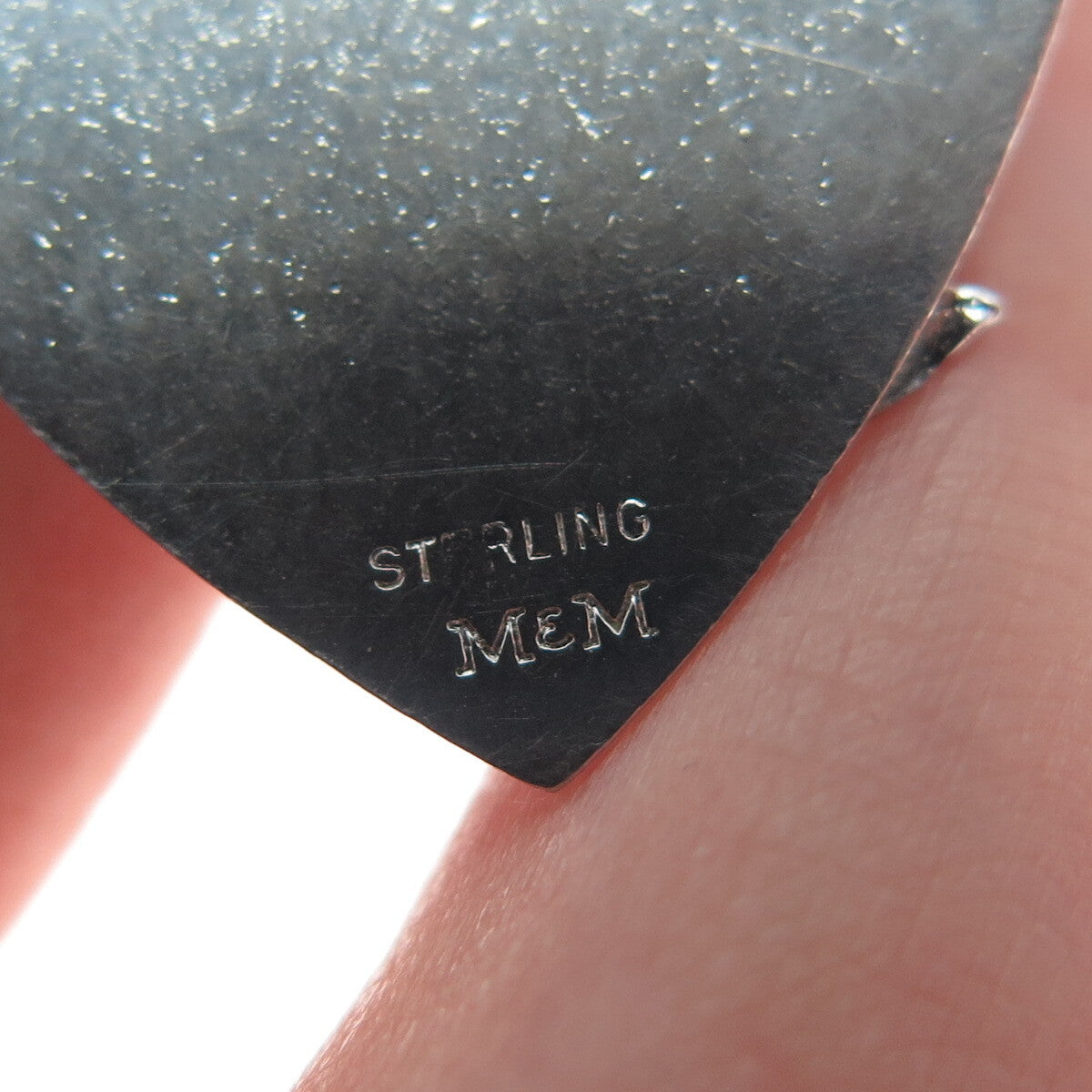 MARC MERCY 925 Sterling Silver Vintage Rhinestone "Happy Birthday" Heart Pendant