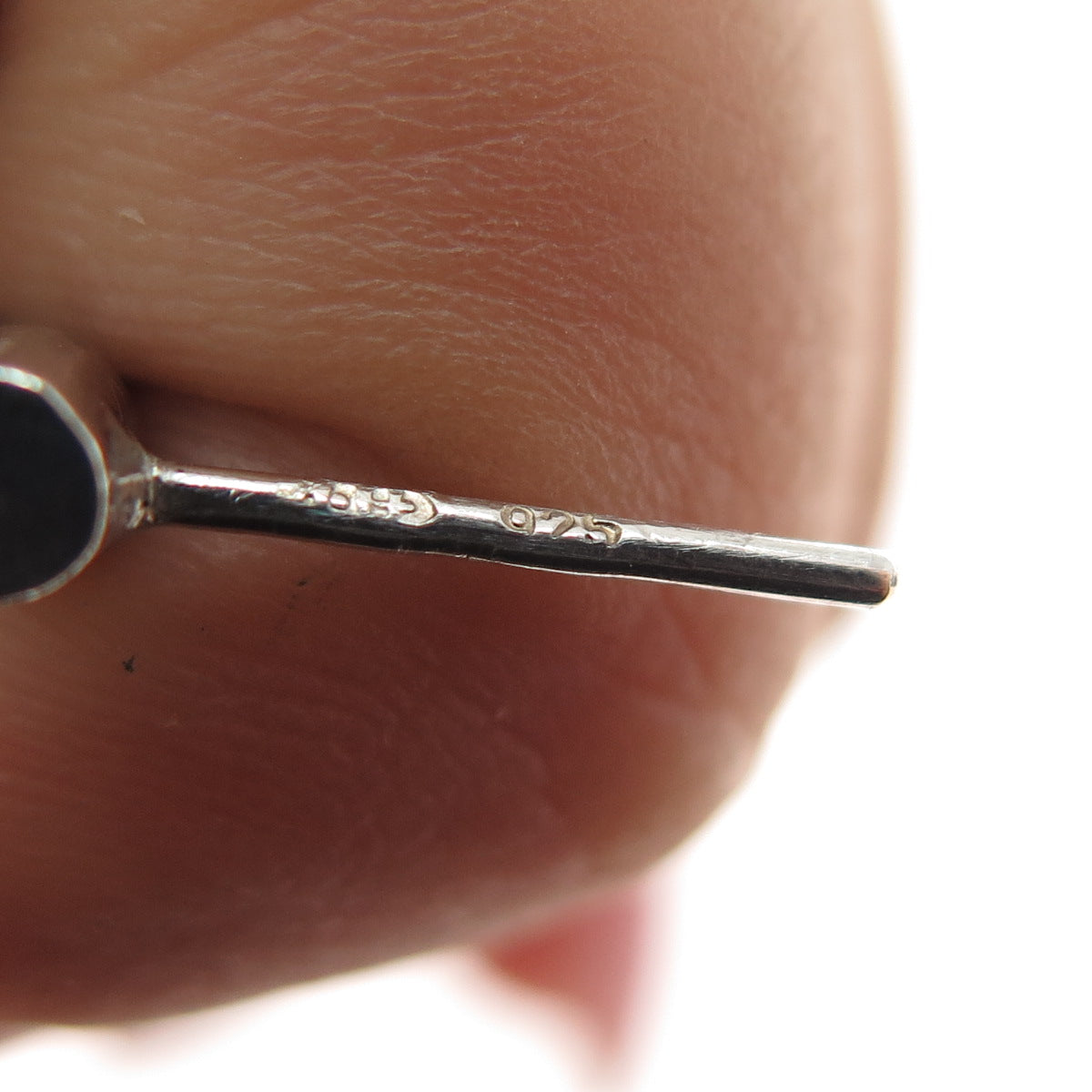 925 Sterling Silver Vintage Poland Real Amber Modernist Drop Dangle Earrings