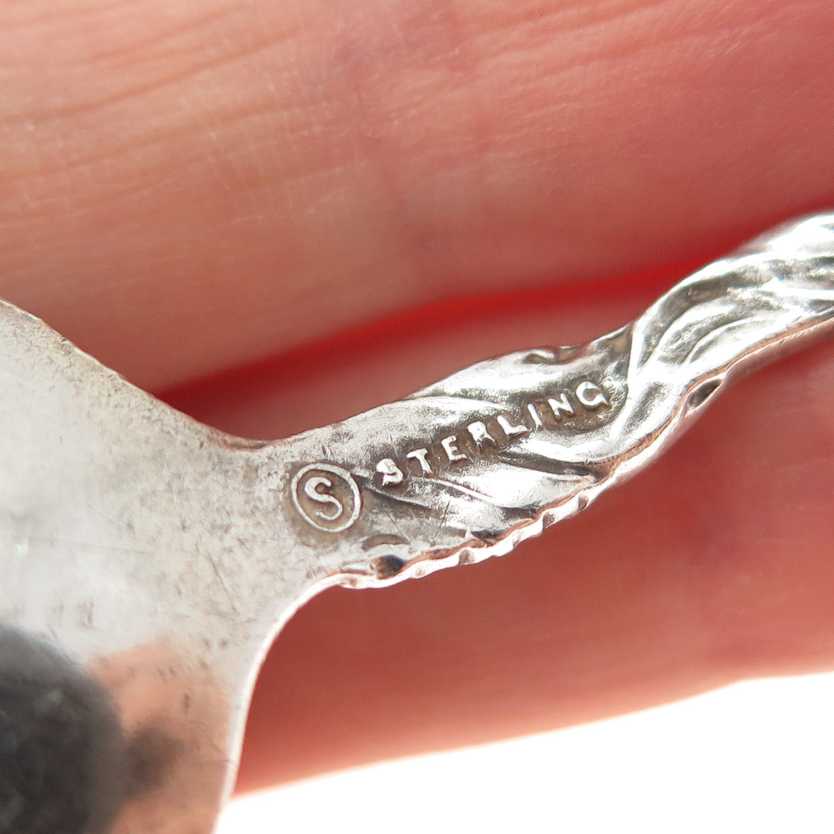 SHEPARD 925 Sterling Silver Antique Enamel Illinois States & Cities Coffee Spoon