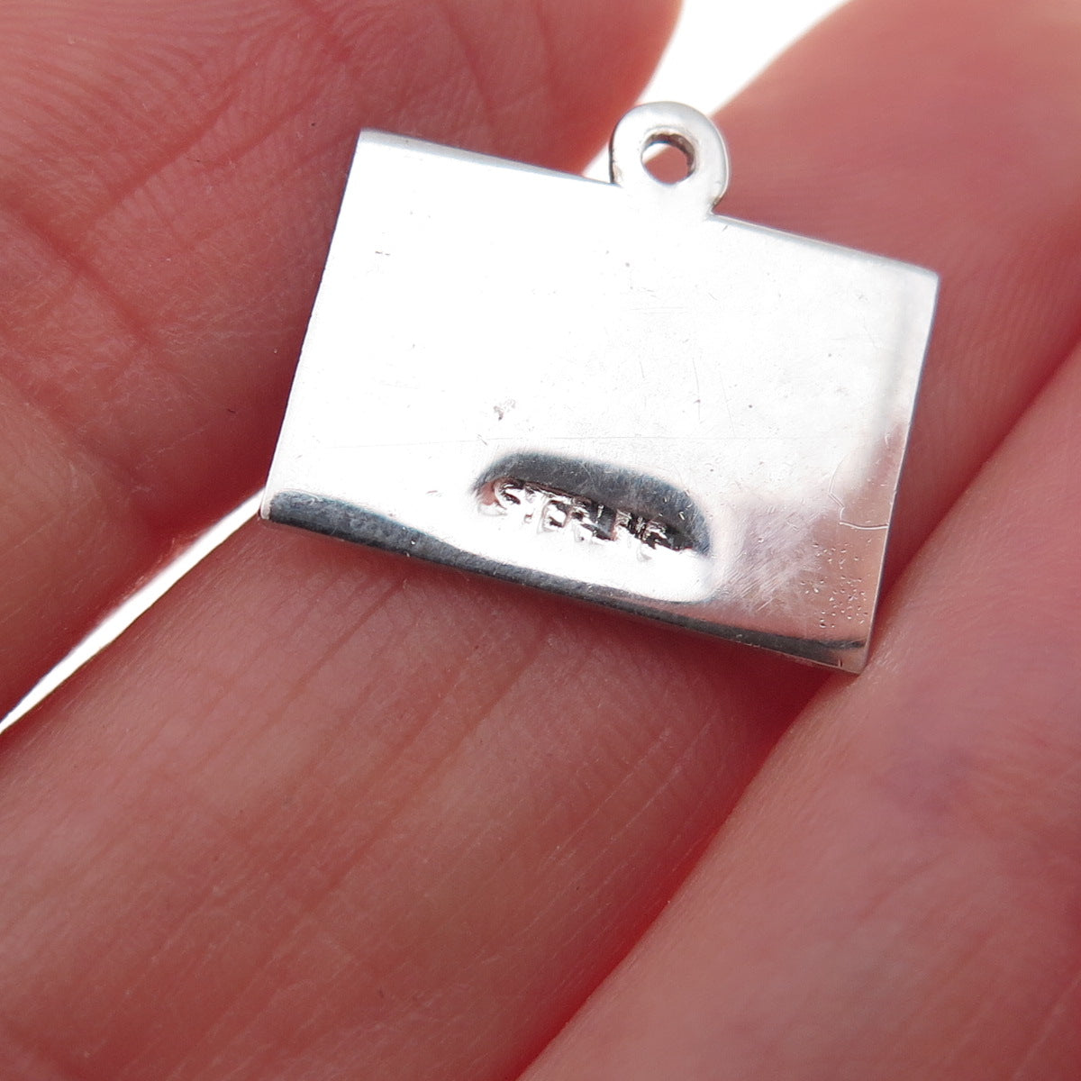925 Sterling Vintage Enamel Western Postal Happy Birthday Telegram Charm Pendant