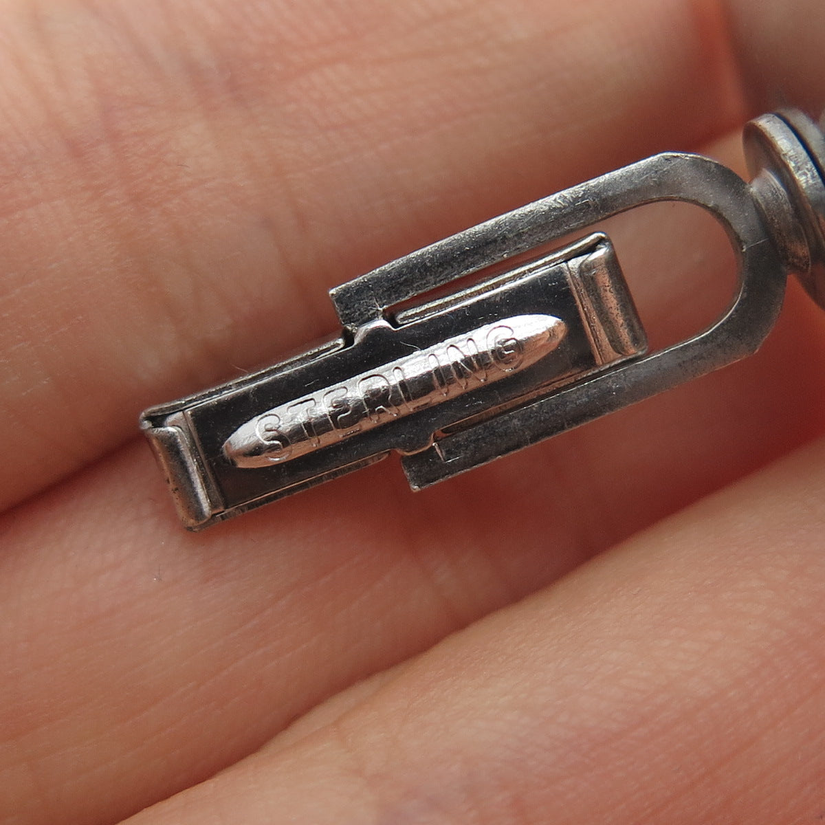 925 Sterling Silver Vintage Engraved Modernist Cufflinks