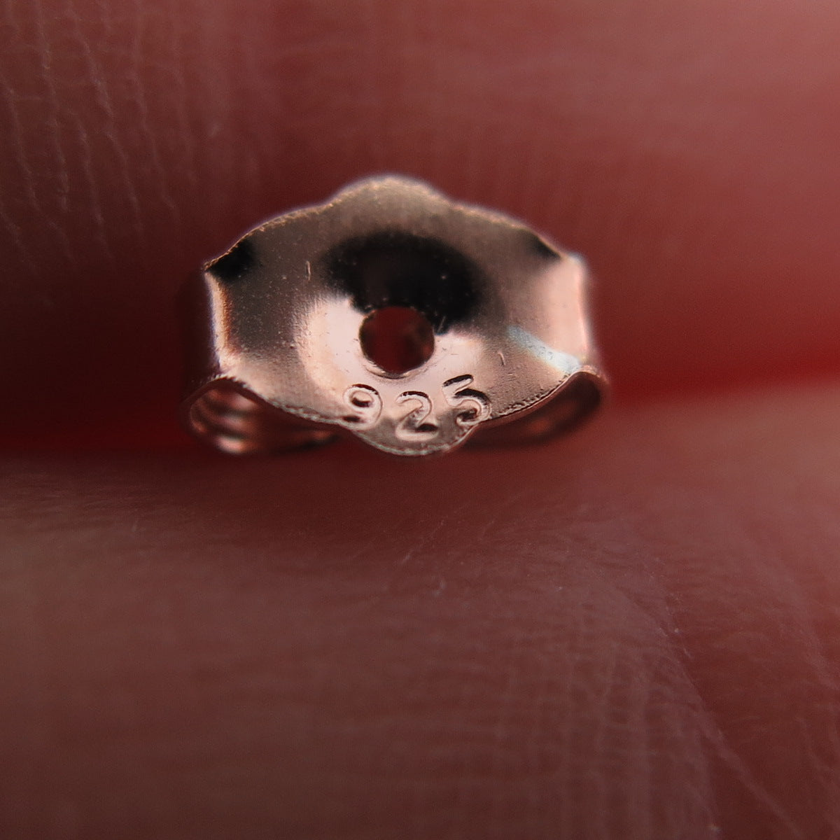 925 Sterling Silver Rose Gold Plated Round-Cut C Z Cat Stud Earrings