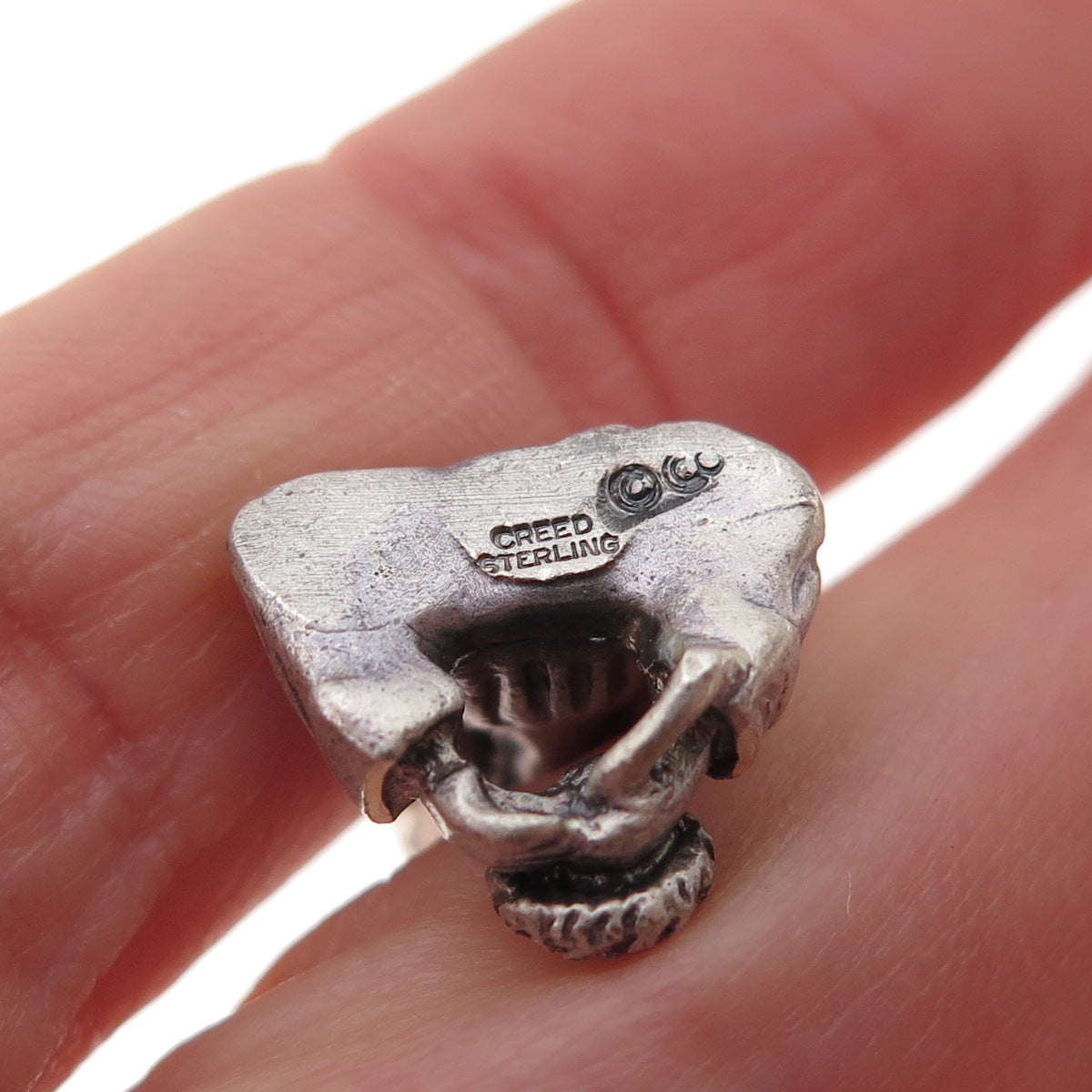 Creed 925 Sterling Silver Vintage St. Mary November Oxidized 3D Charm Pendant