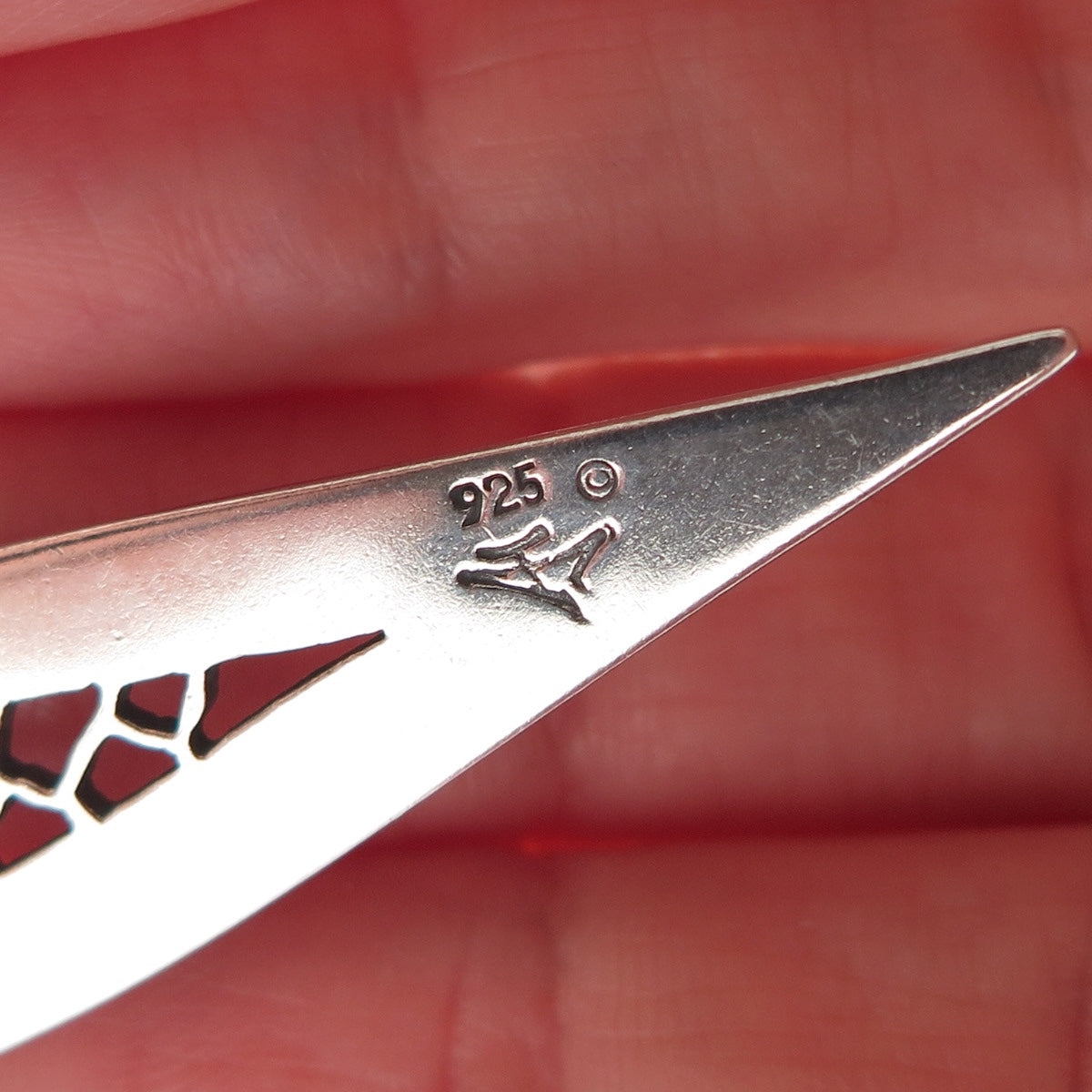 925 Sterling Silver Vintage Modernist Slide Pendant