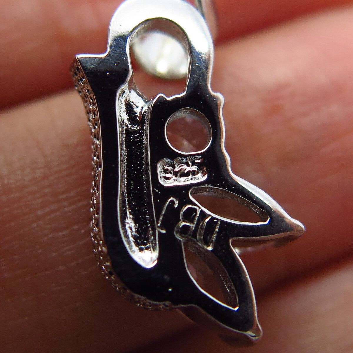 925 Sterling Silver C Z Textured Pendant