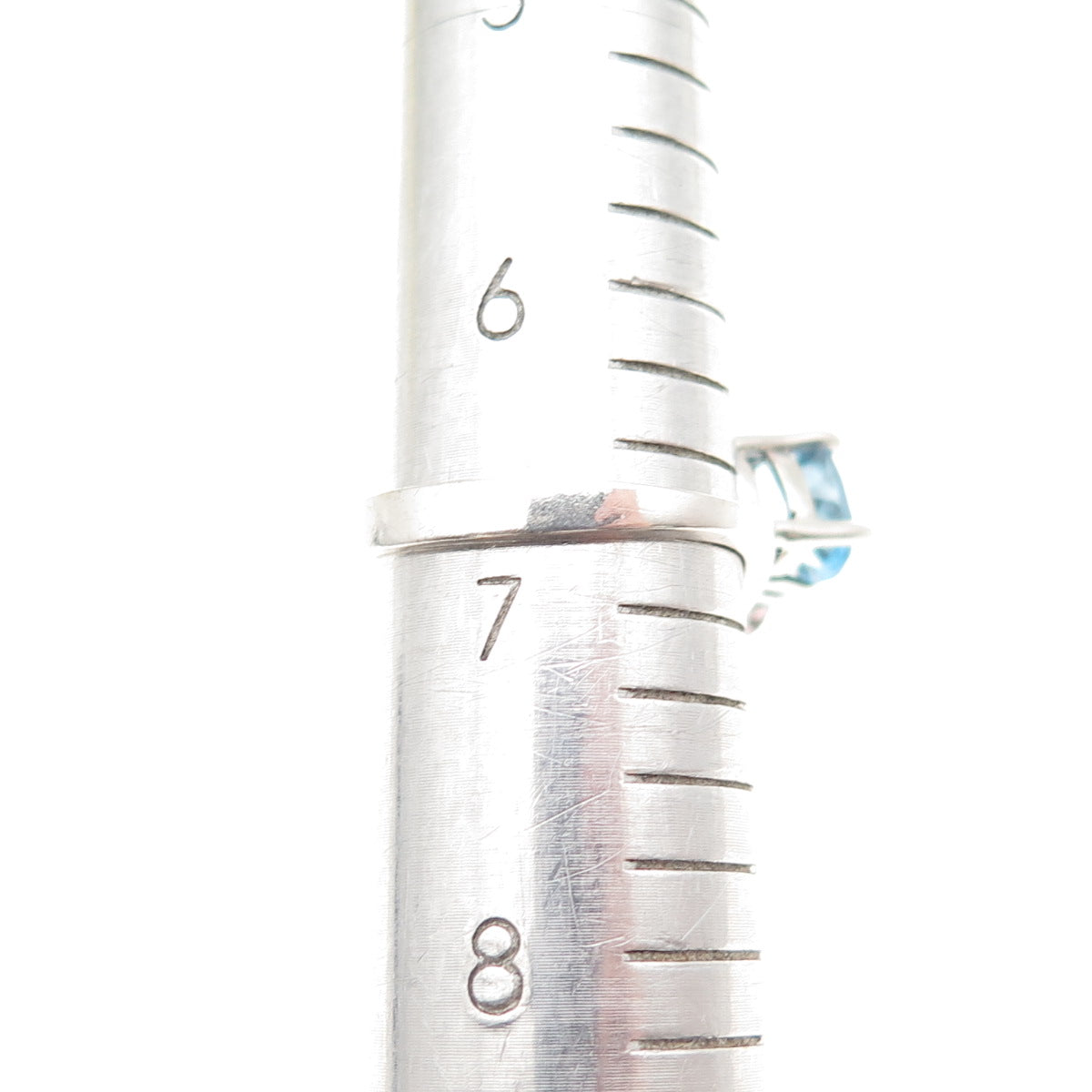 925 Sterling Silver Vintage Real Oval-Cut Blue Topaz & Kunzite Ring Size 6.75