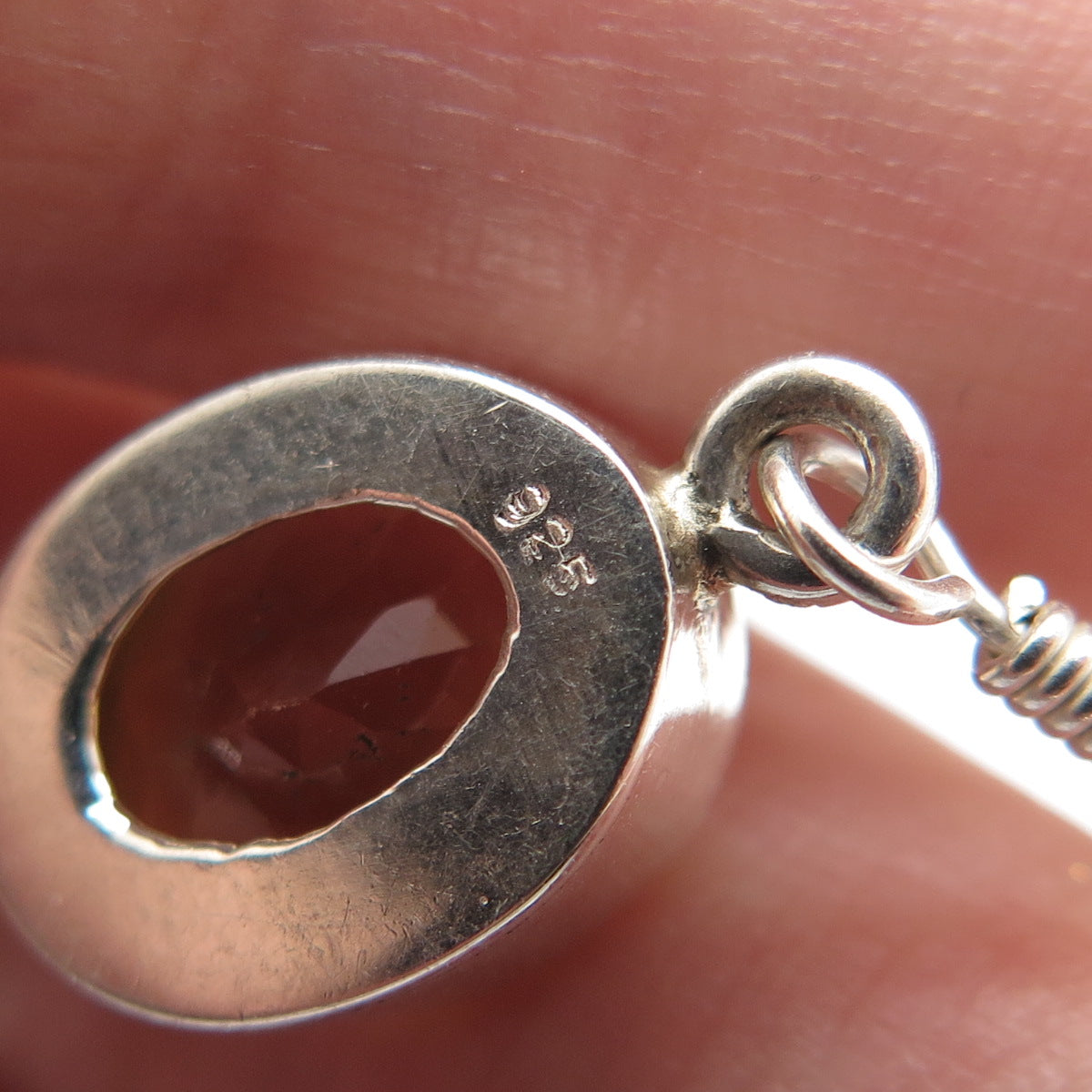 925 Sterling Silver Vintage Real Oval-Cut Citrine Dangle Earrings