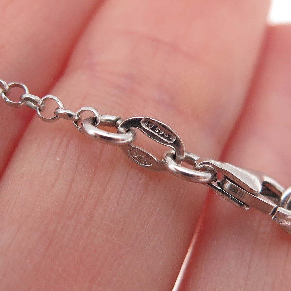 925 Sterling Silver Italy Disc by The Yard Cable Chain Necklace 36"