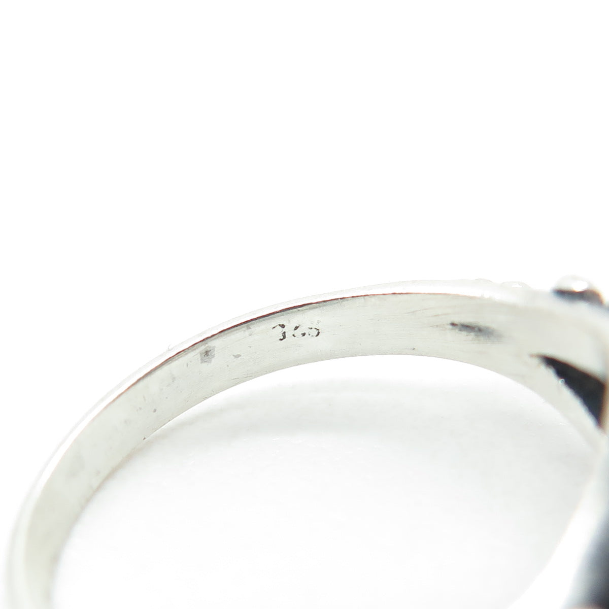 925 Sterling Silver Vintage Real Oval-Cut Blue Topaz Flower Ring Size 5.25