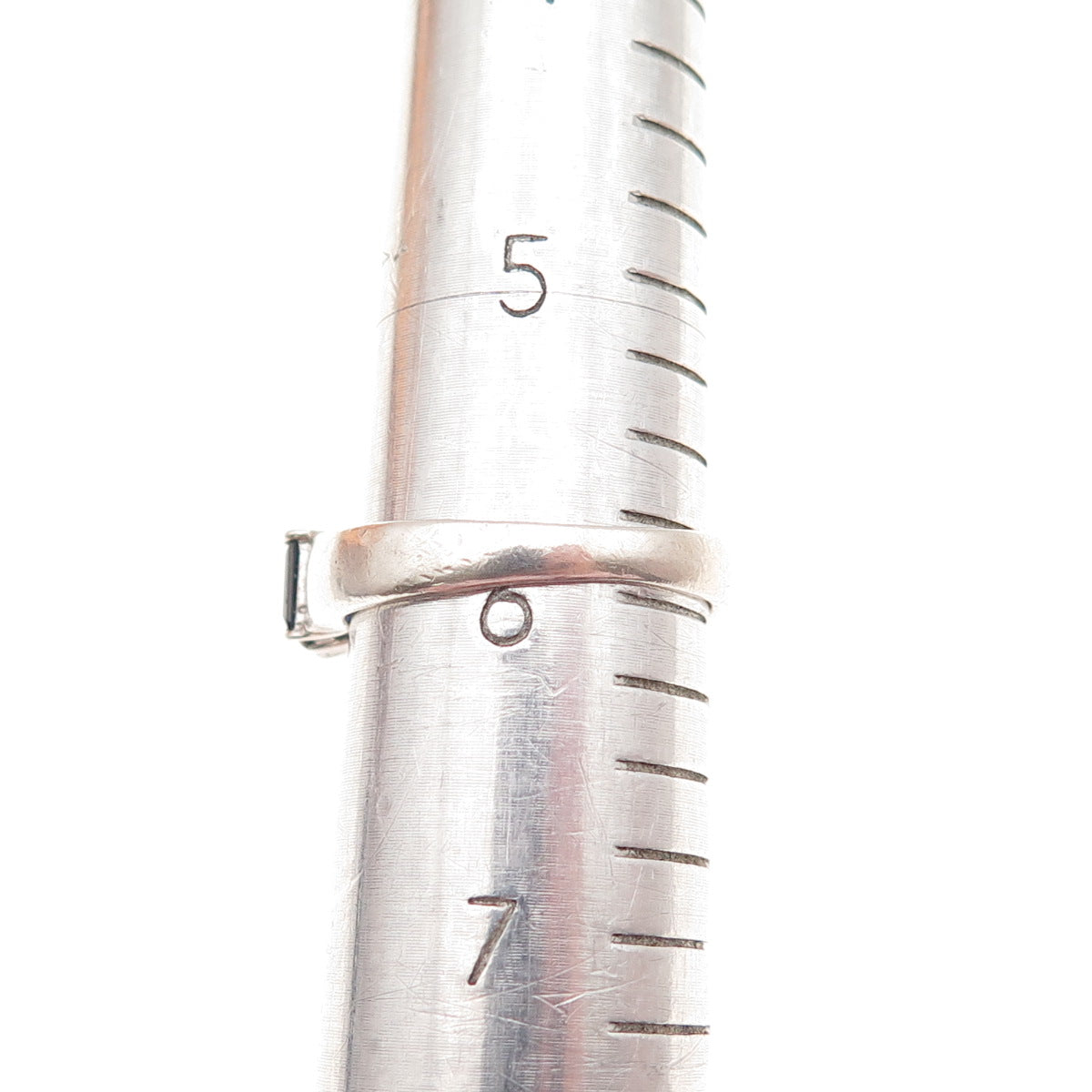 Pampillonia Jewelers Sterling Silver Vintage Lab-Created Sapphire Ring Size 6