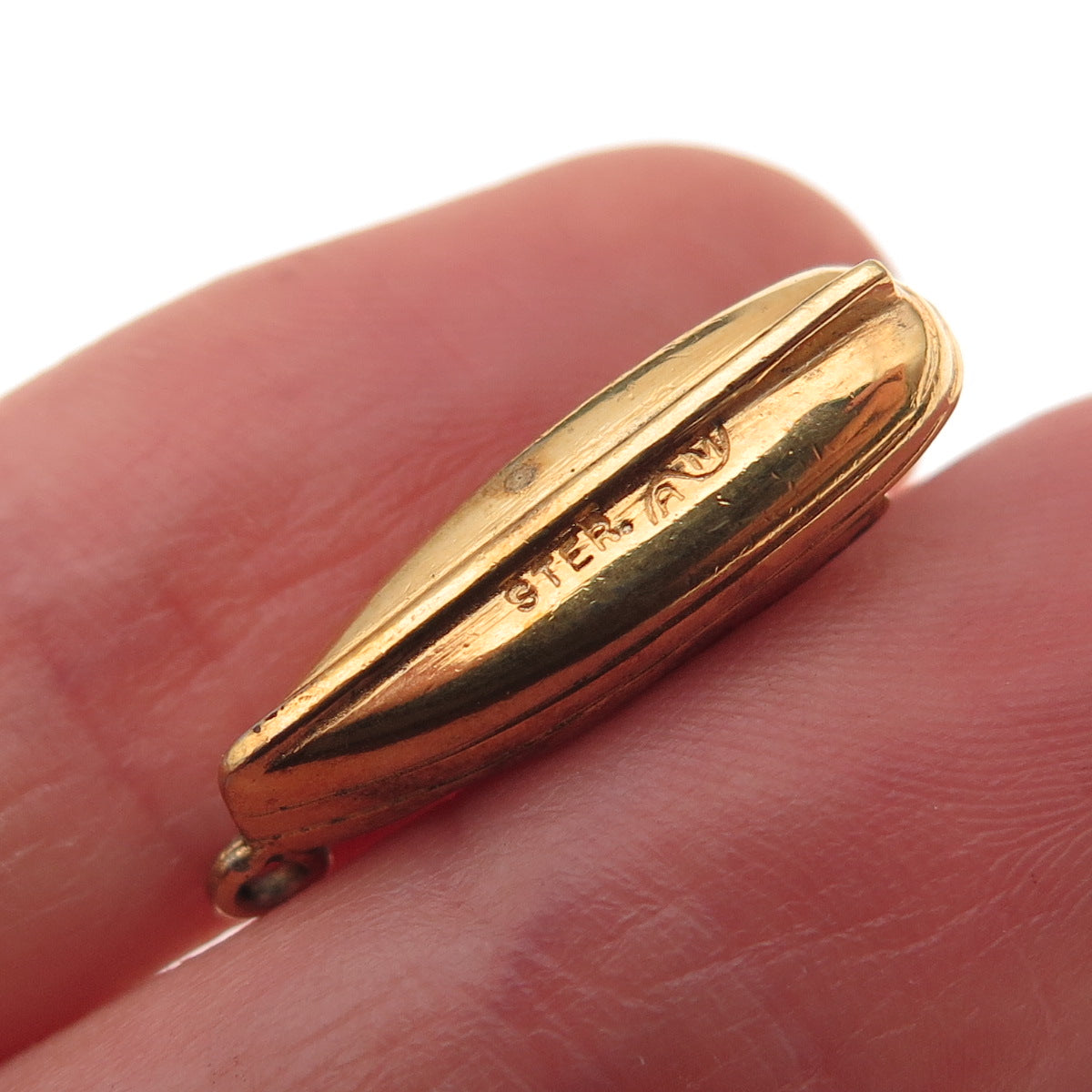 925 Sterling Silver Gold Plated Vintage Maid of the Mist Boat Charm Pendant