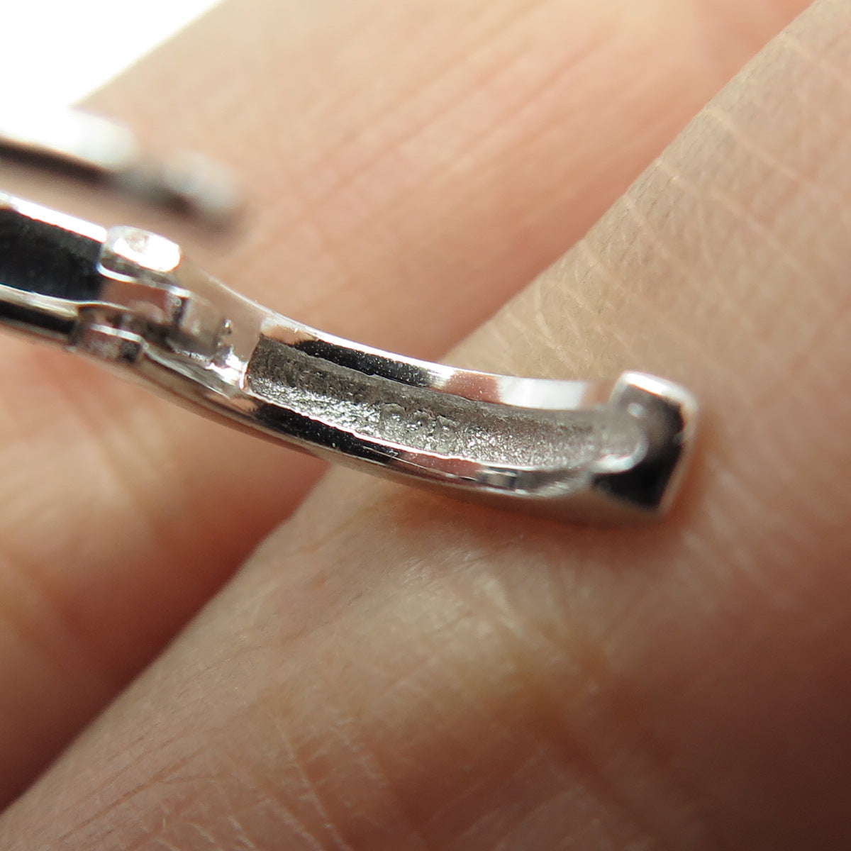 925 Sterling Silver Round-Cut C Z Hoop Earrings