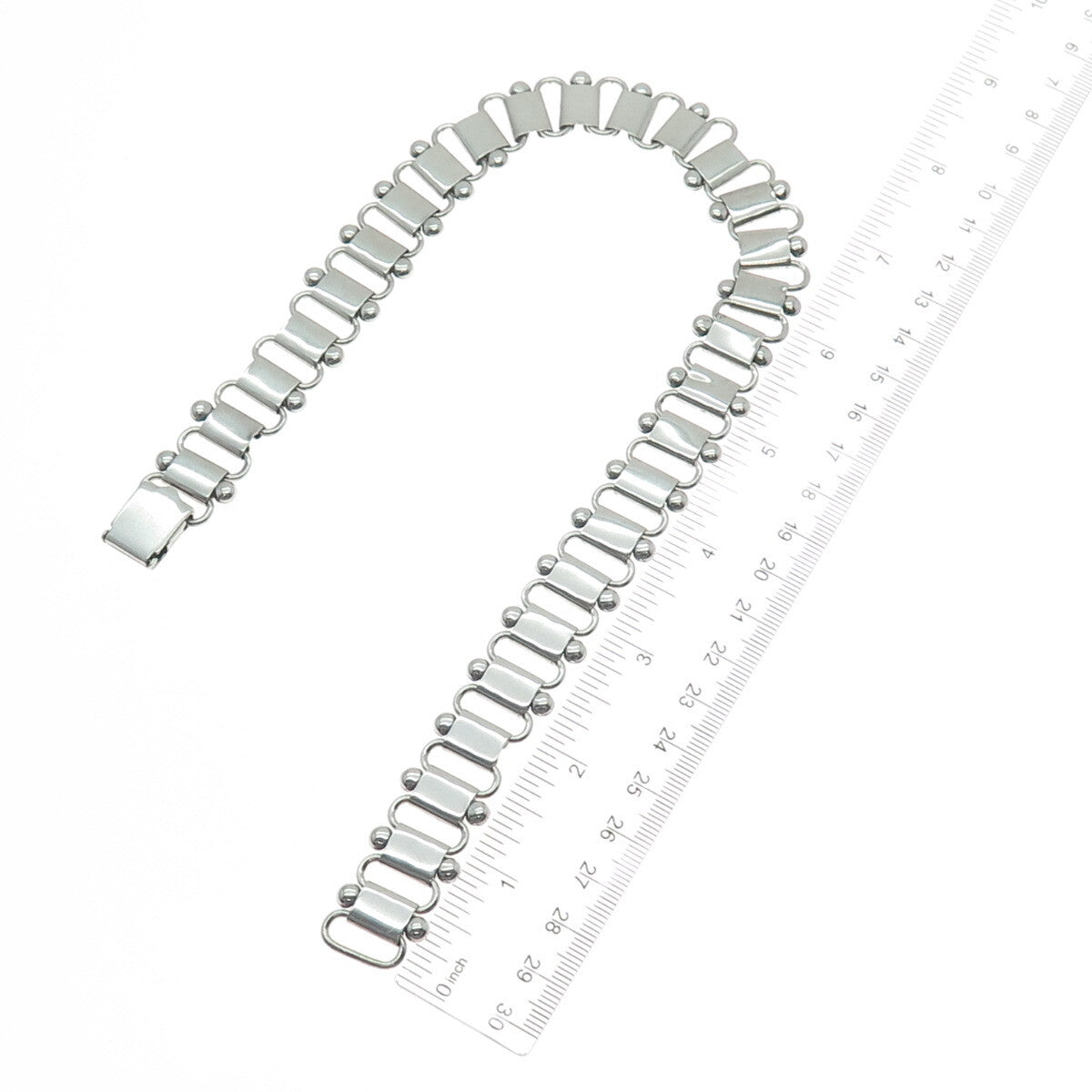 925 Sterling Silver Antique Book Chain Choker Necklace 14" (missing parts)