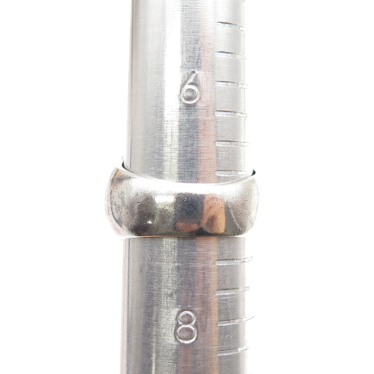 925 Sterling Silver Vintage Mexico Modernist Dome Oxidized Ring Size 7.25