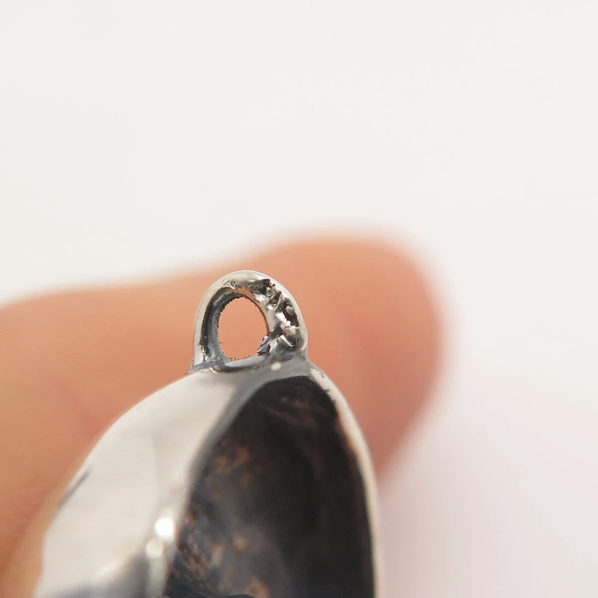 925 Sterling Silver Vintage Open Heart Necklace Central Part