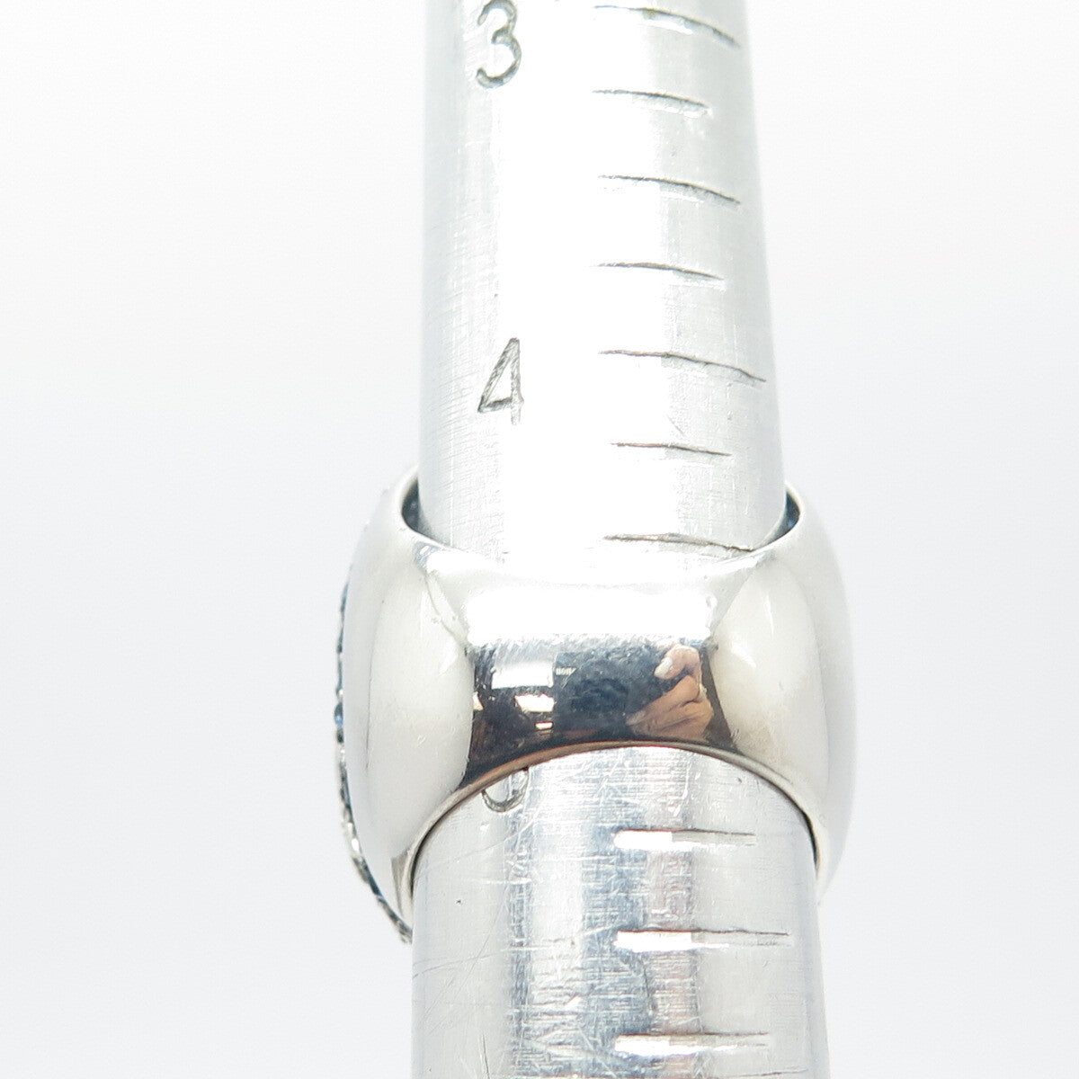 925 Sterling Silver Ocean Blue C Z Wide Ring Size 9.25