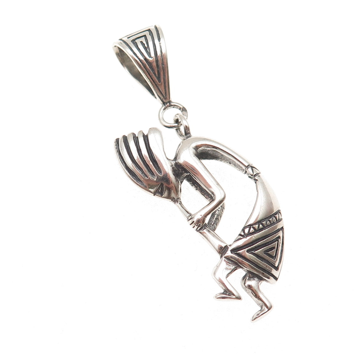 Old Pawn 925 Sterling Silver Vintage Southwestern Kokopelli Tribal Charm Pendant