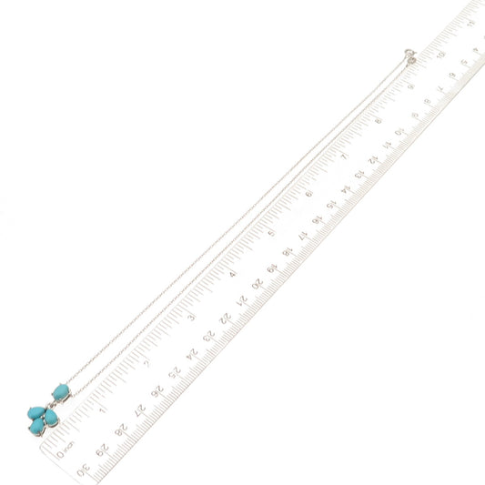 925 Sterling Silver Real Sleeping Beauty Turquoise Cable Chain Necklace 18"