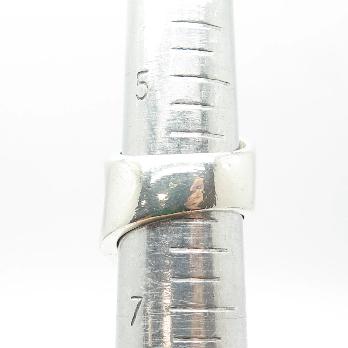 925 Sterling Silver Vintage Mexico Modernist Wide Ring Size 6.25