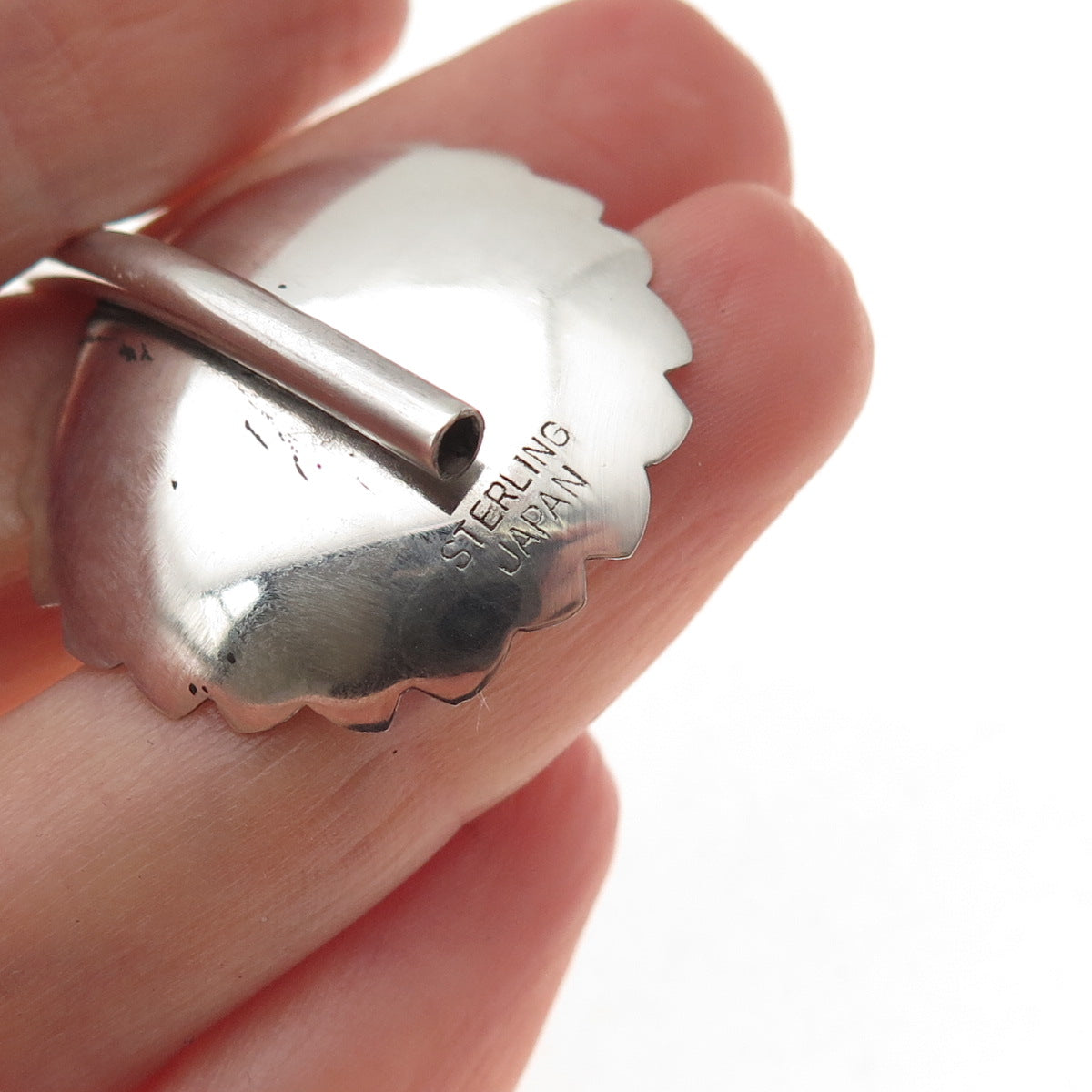 925 Sterling Silver Antique Japan Koi Fish Charm Bamboo Iced Tea Straw Spoon