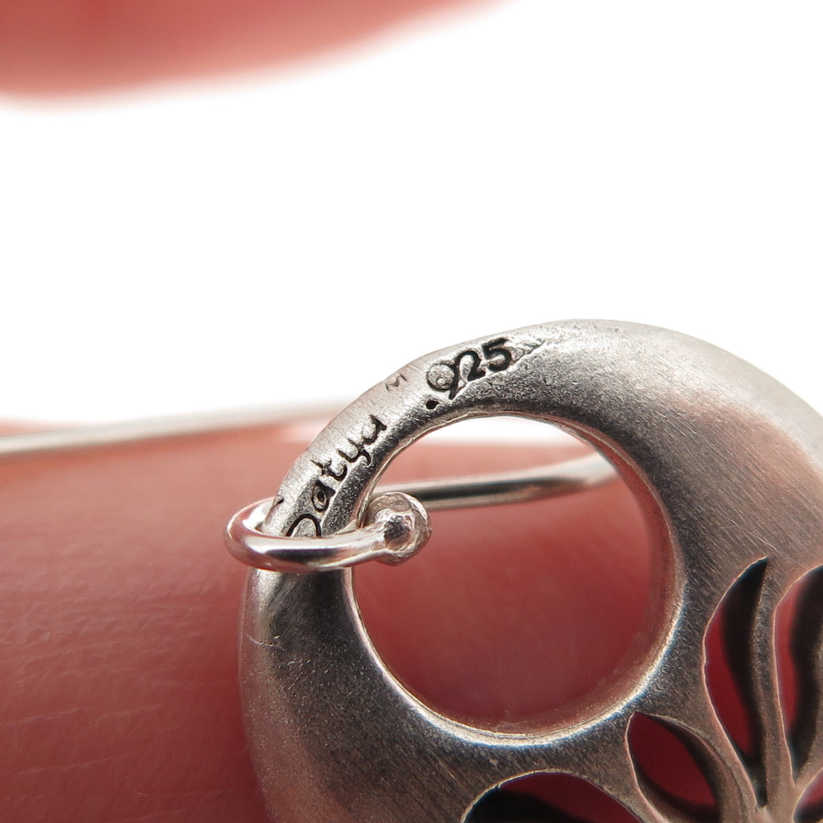 SATYA 925 Sterling Silver Vintage Lotus Flower Crescent Dangle Earrings